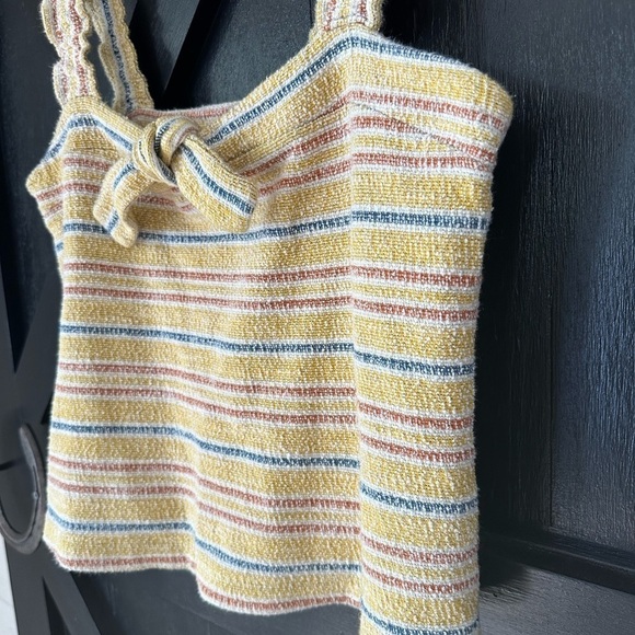 Madewell Texture & Thread Tie-Front Boho Tank Top in Smithfield Stripe Sz M - Picture 8 of 11
